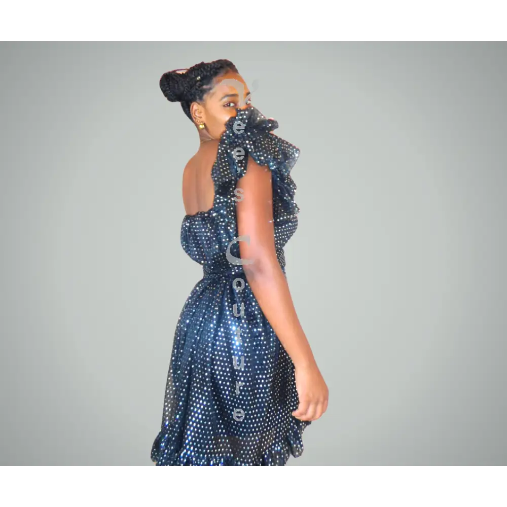 Free Flow Shimmer -Black Dress